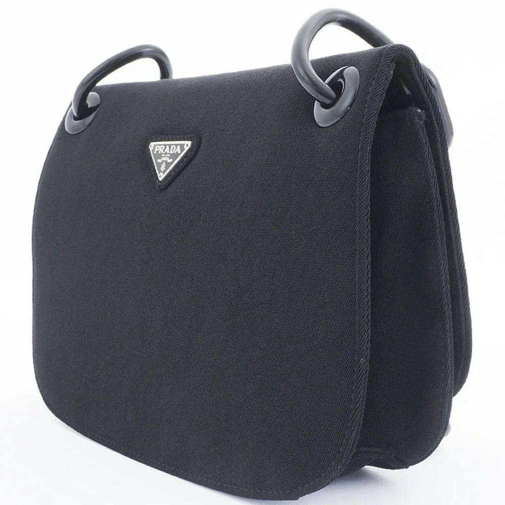 PRADA Black Canvas Shoulder Bag - Picture 2 of 12